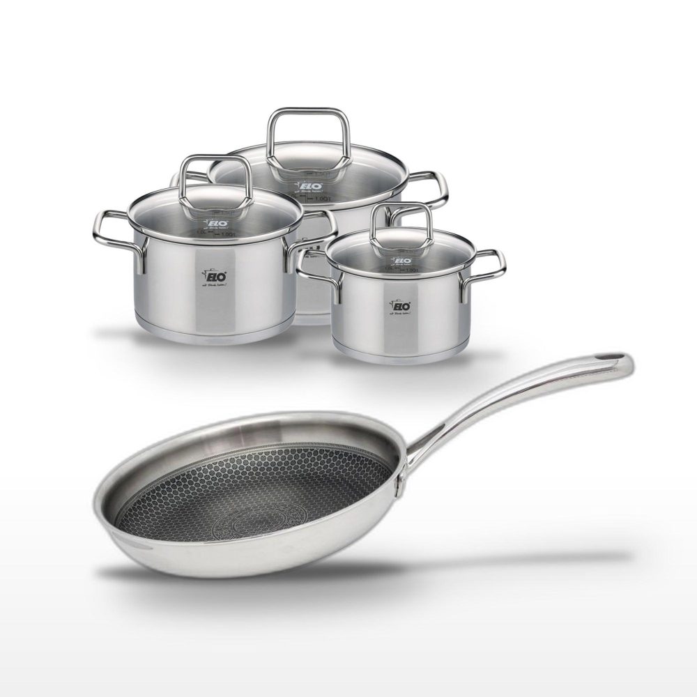 ELO Lot poêle 24cm & 3 faitouts elo relief evolution