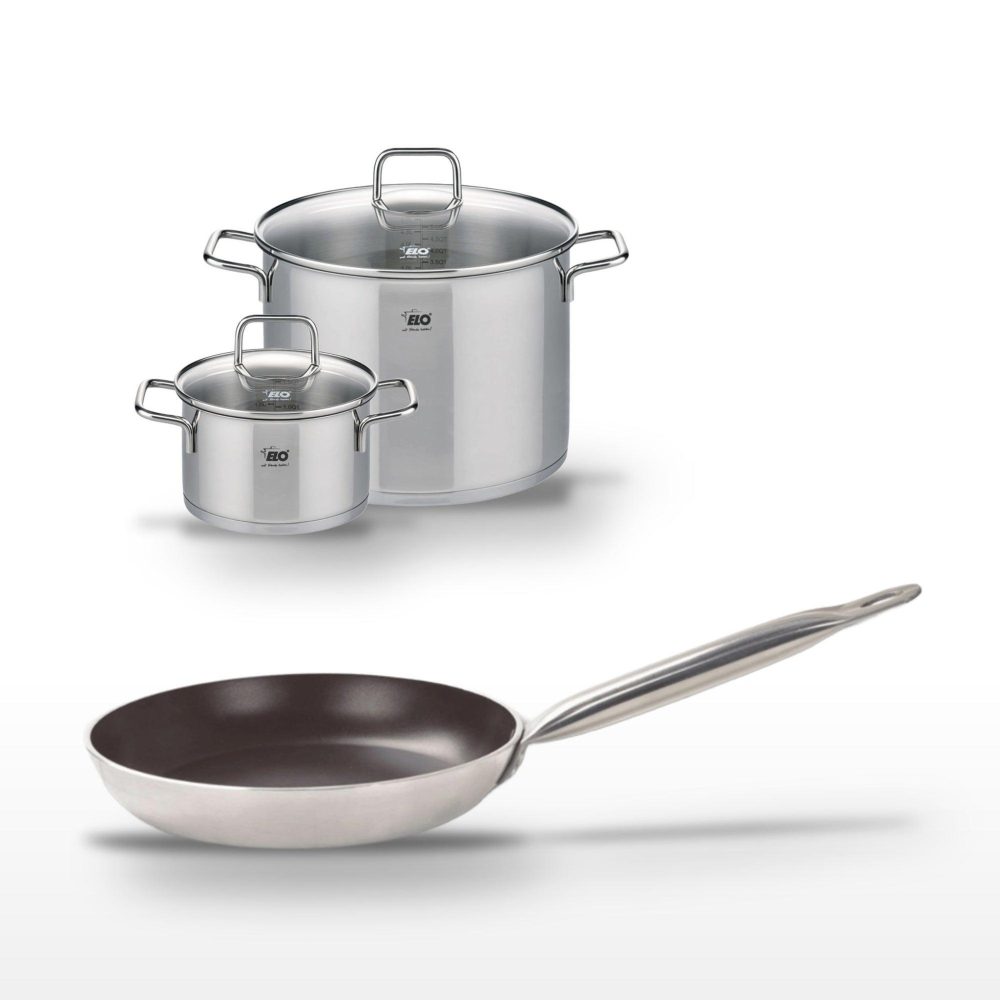 ELO Lot poêle 32 cm bistro line & 2 faitouts elo citrin