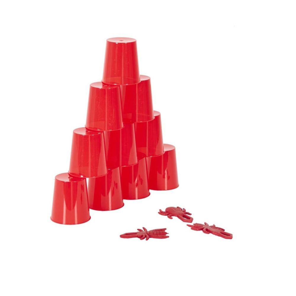 MISTER GADGET Mini-jeu 10 verres chamboule-tout 4cm rouge