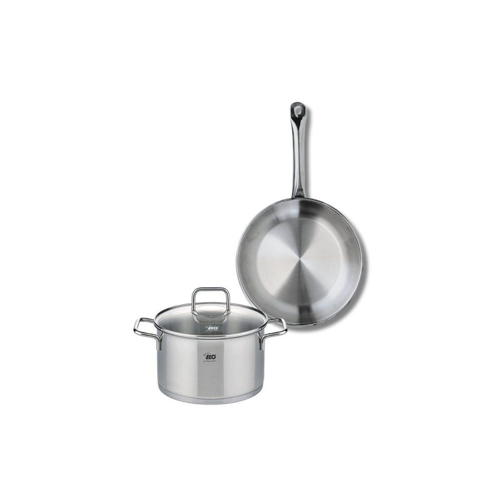 ELO Ensemble de 1 poêle de cuisson 24 cm et 1 faitout 20 cm elo profi citrin