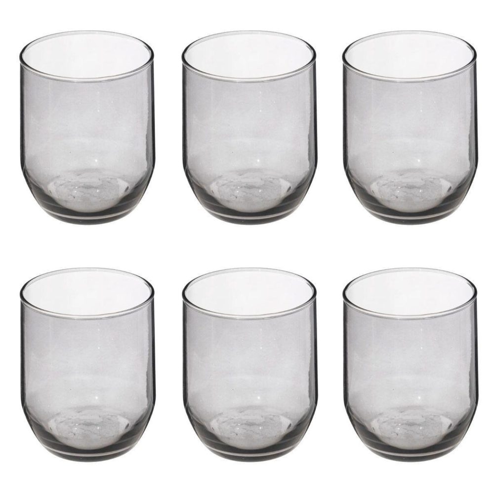 SECRET DE GOURMET Lot de 6 verres à eau paol'eau 31cl gris