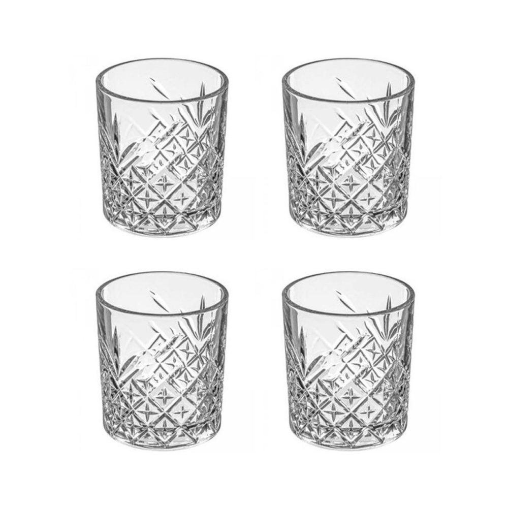 SECRET DE GOURMET Lot de 4 verres whisky timeless 34cl transparent