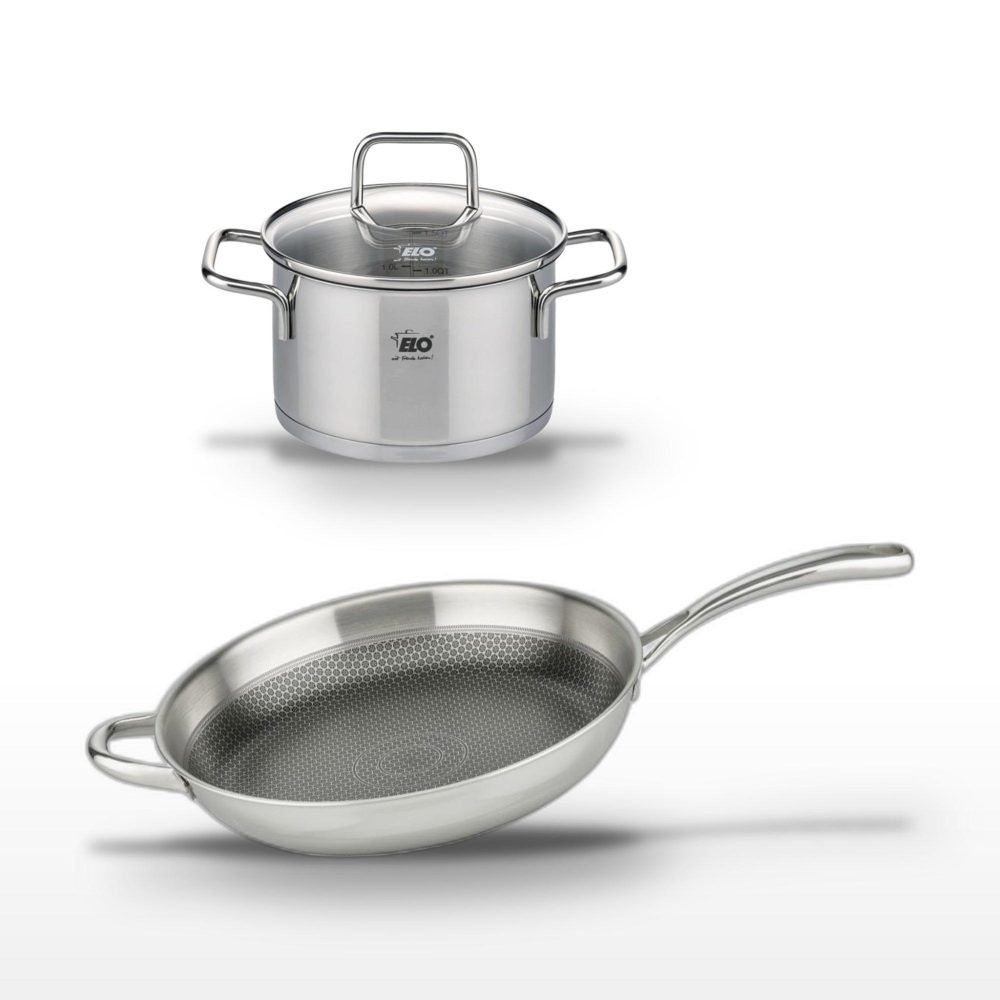 ELO Lot poêle 32 cm & faitout 16 cm elo relief evolution