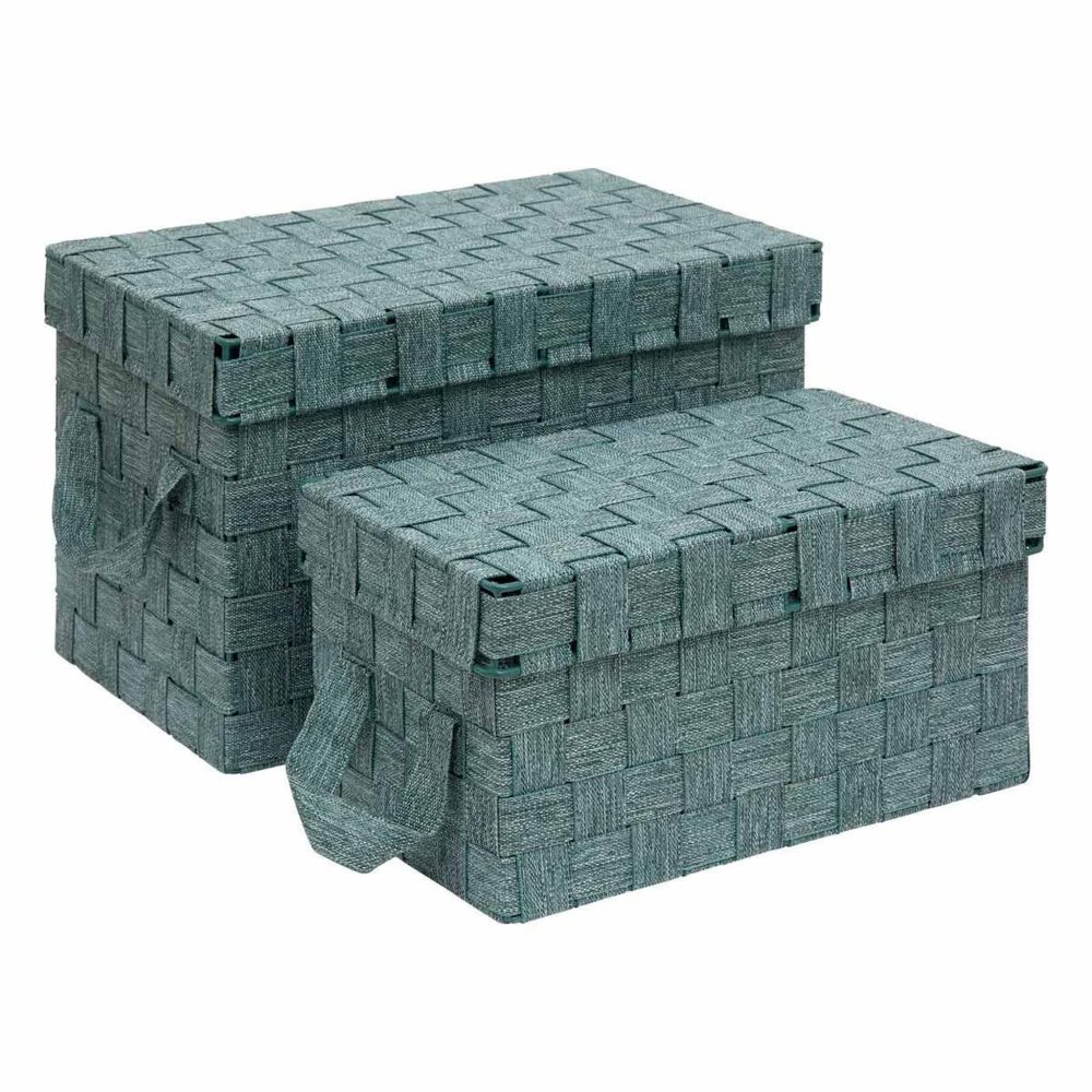 FIVE Lot de 2 boîtes de rangement lise 35cm vert