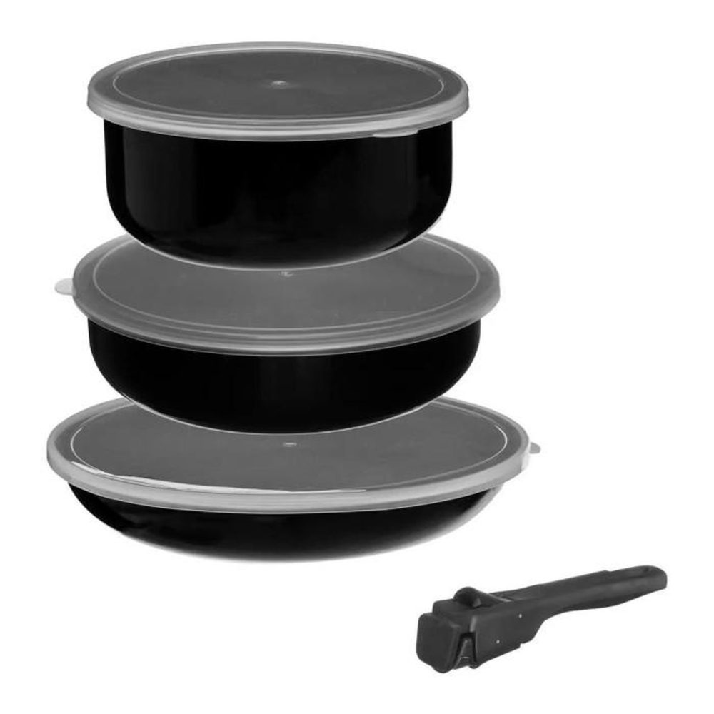 FIVE Batterie de Cuisine Amovible 7 Pièces 28cm Noir