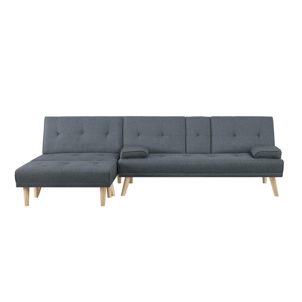 CONCEPT USINE Canapé scandinave convertible 5 places en tissu gris stockholm