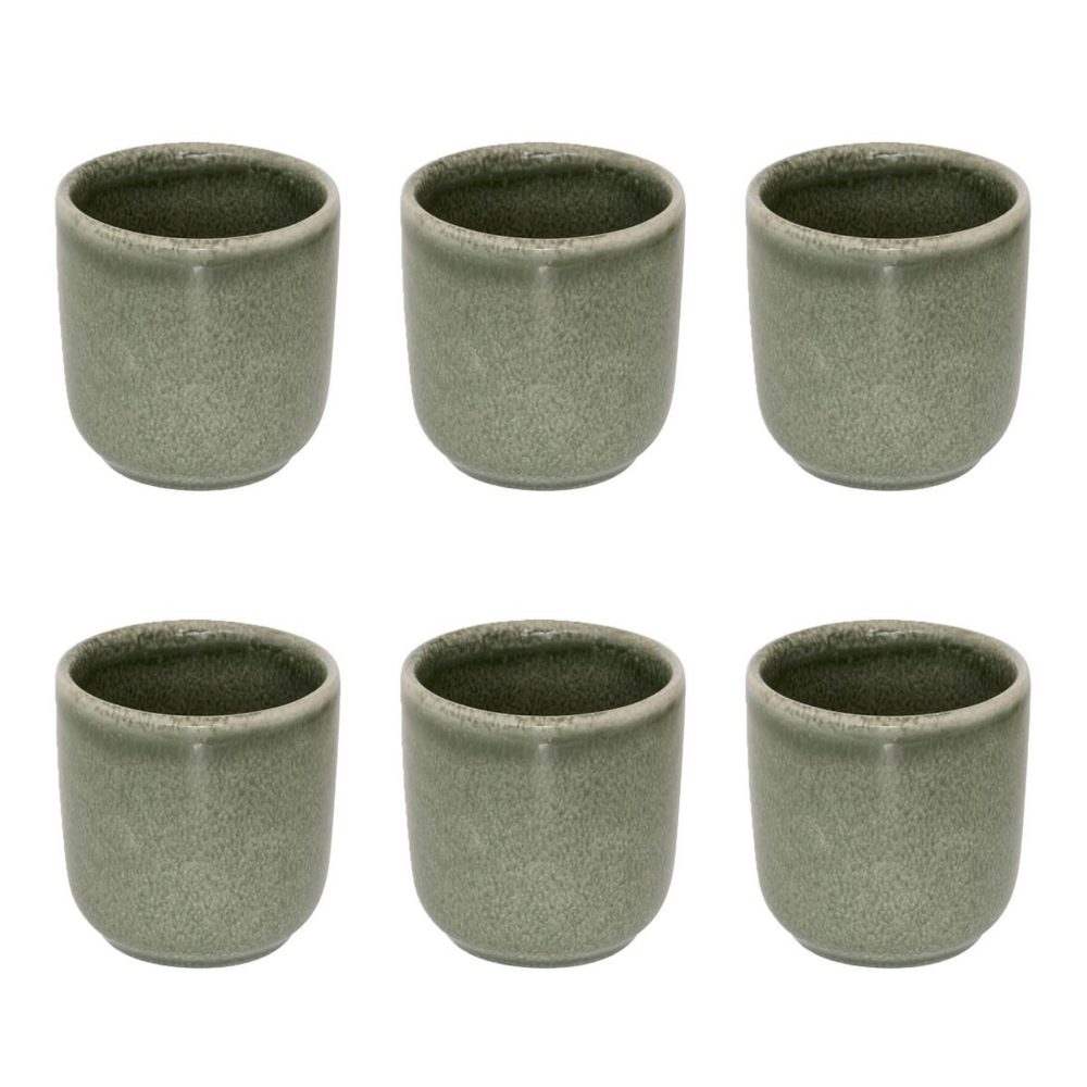 SECRET DE GOURMET Lot de 6 tasses à café terre inconnue 10cl kaki