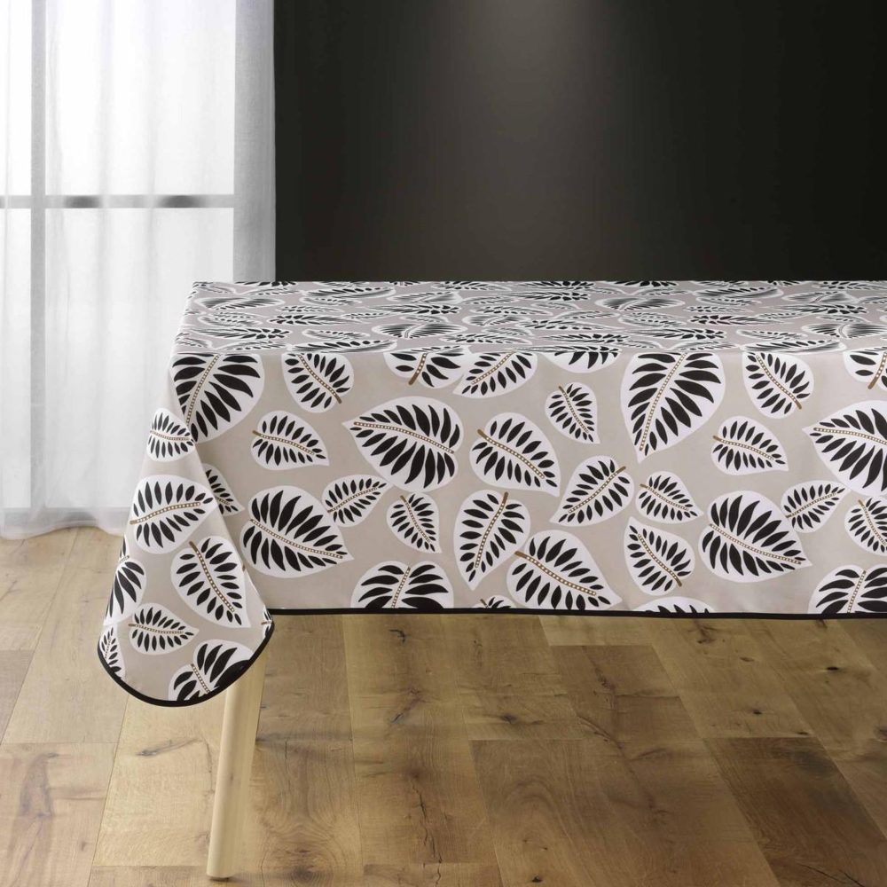 Douceur d'Intérieur Nappe antitache imprimé alma 150x240cm noir