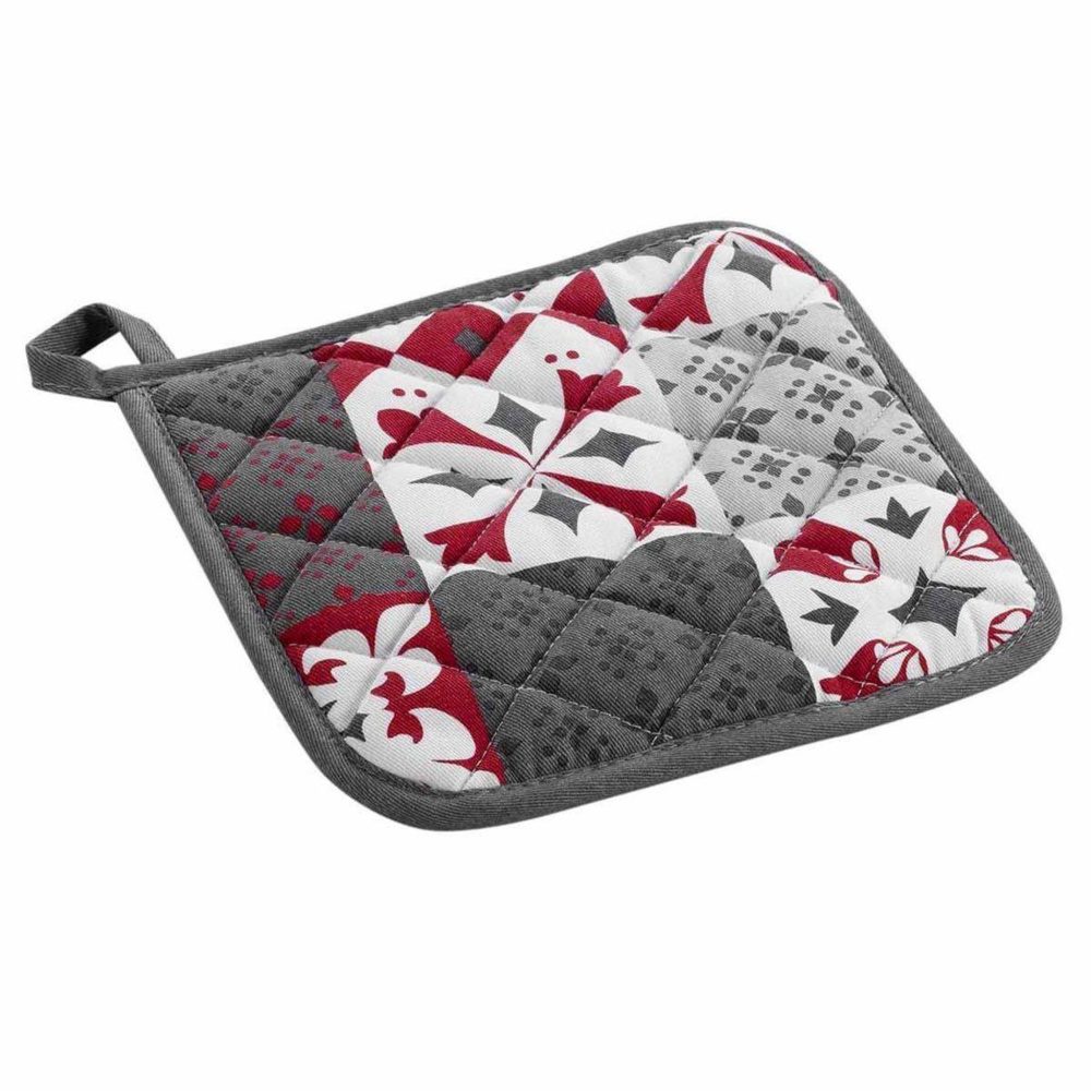 Douceur d'Intérieur Manique de cuisine credence 19cm gris & rouge