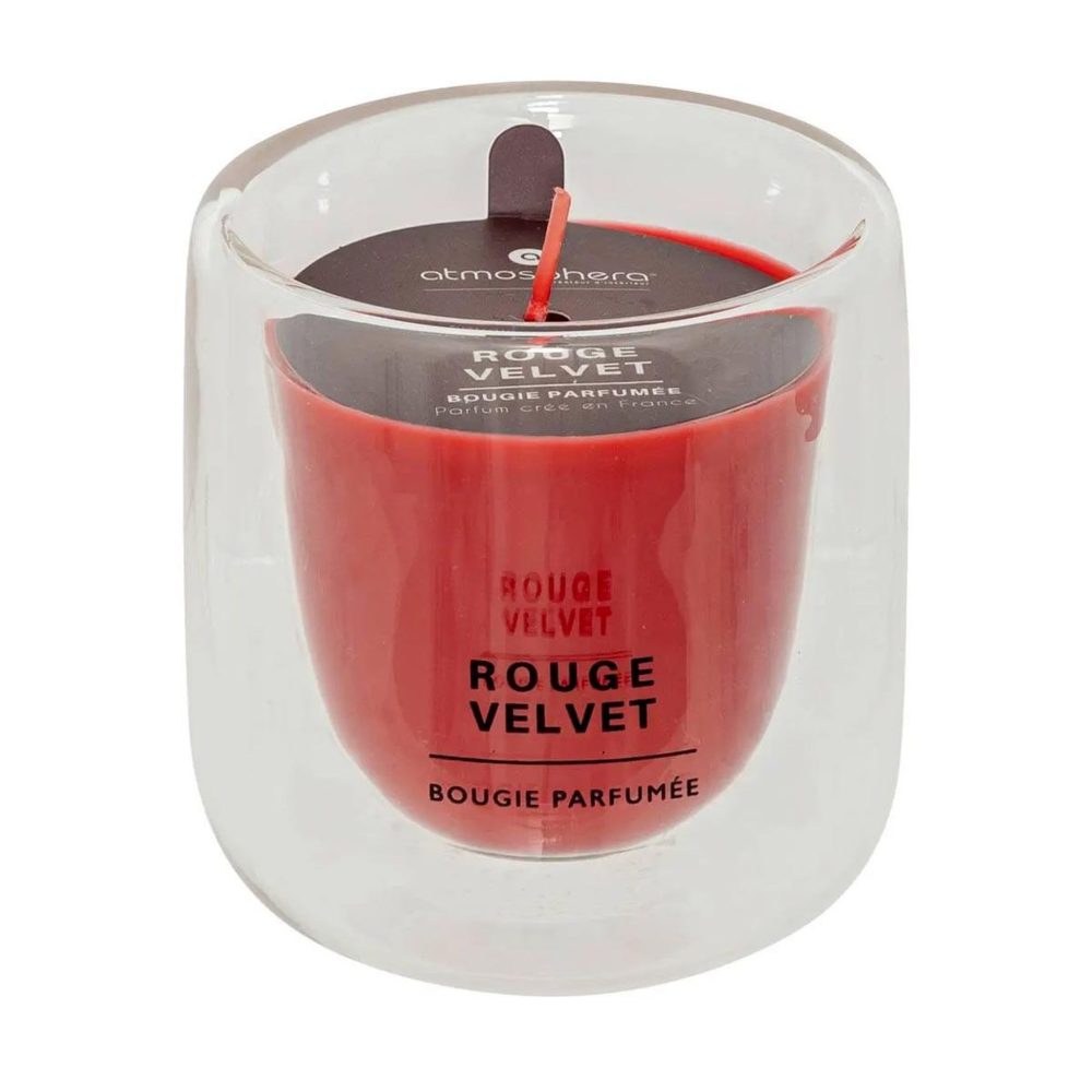 COMPTOIR DE LA BOUGIE Bougie parfumée en verre ilan 130g rouge velvet