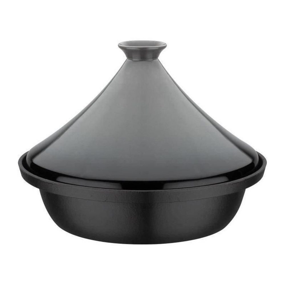 GSW Tajine fonte massive - GSW - 30 x 22 cm - Couvercle céramique - Induction - Gris