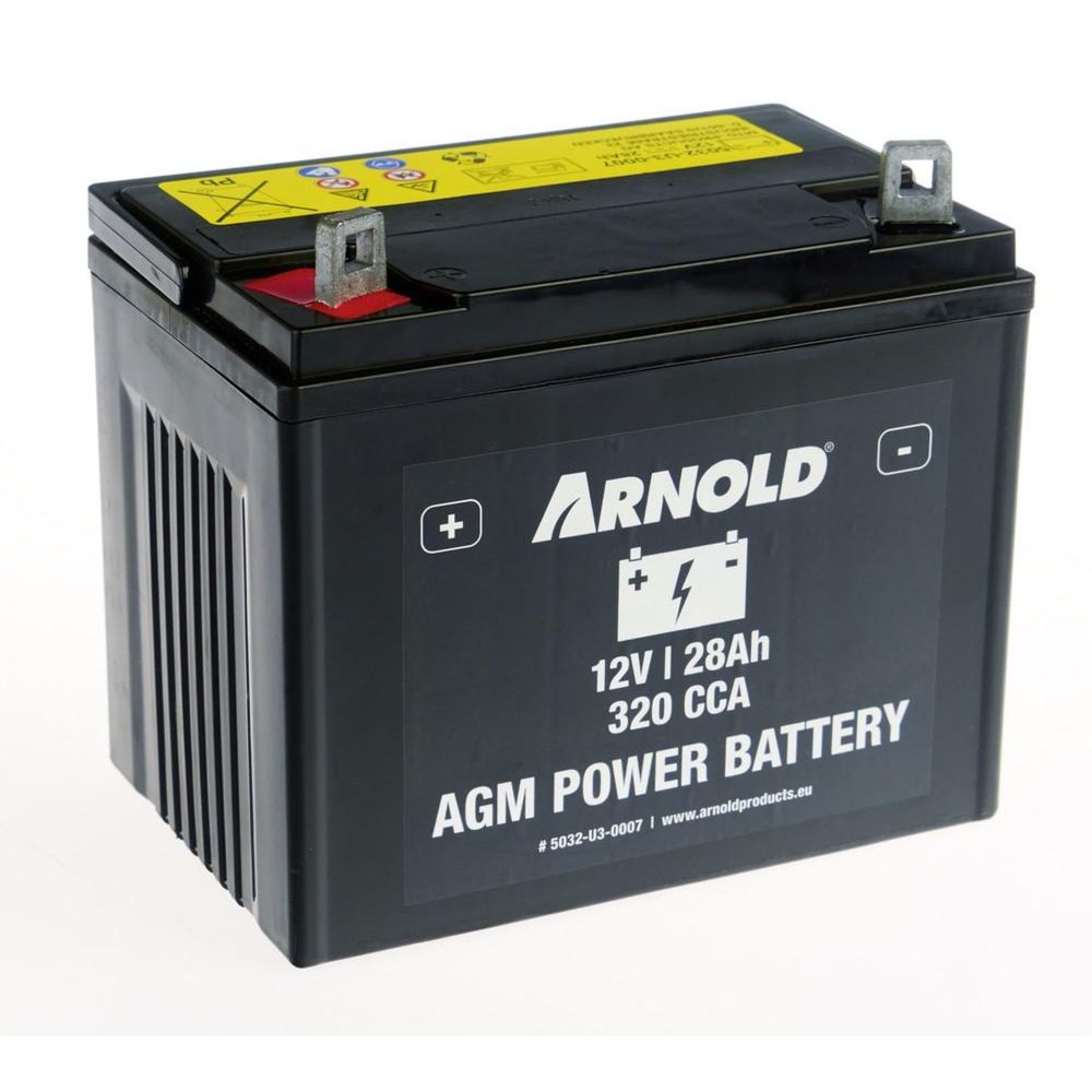 ARNOLD Batterie AZ107/AGM U1-320 SLA pour tracteur tondeuse, + terminal gauche