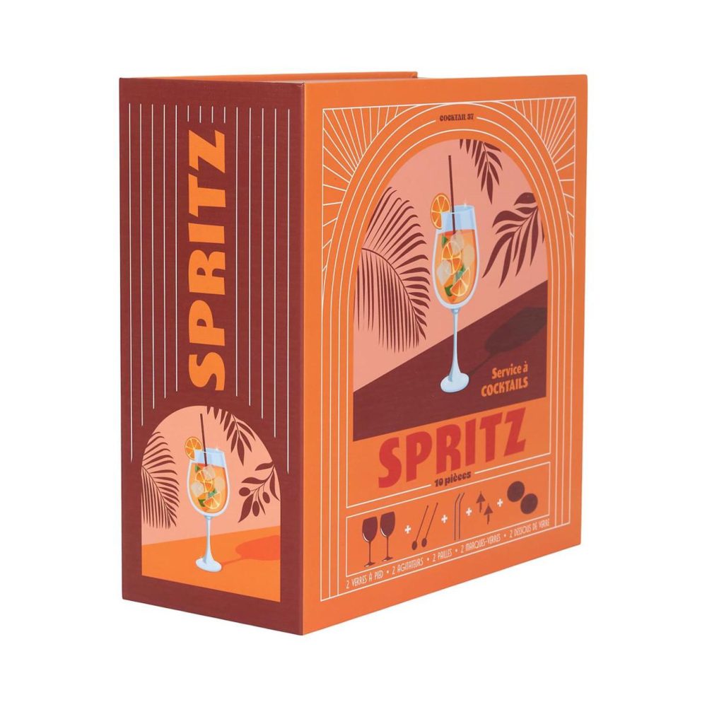 COOK CONCEPT Coffret cocktail 10 pièces spritz 21cm orange